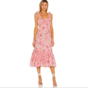 Loveshackfancy Weslan Dress in Pink Azaleas
